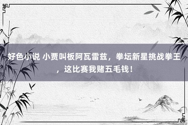 好色小说 小贾叫板阿瓦雷兹，拳坛新星挑战拳王，这比赛我赌五毛钱！