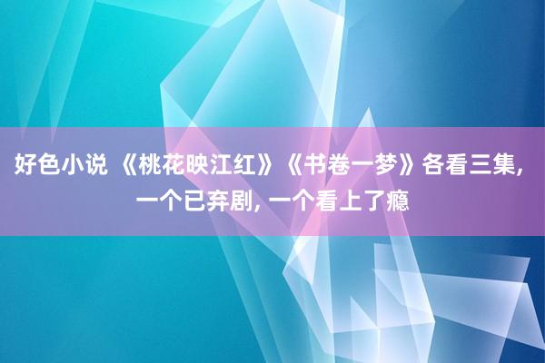 好色小说 《桃花映江红》《书卷一梦》各看三集， 一个已弃剧， 一个看上了瘾