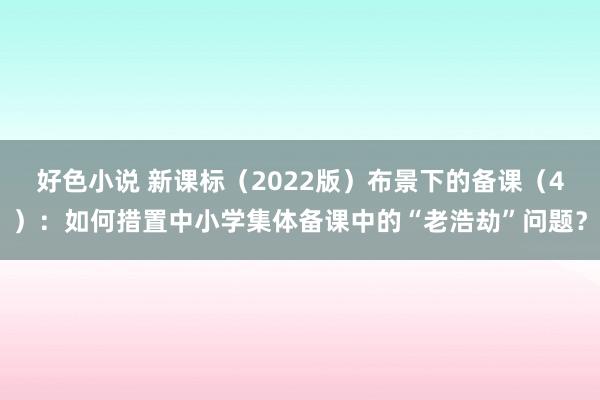 好色小说 新课标（2022版）布景下的备课（4）：如何措置中小学集体备课中的“老浩劫”问题？
