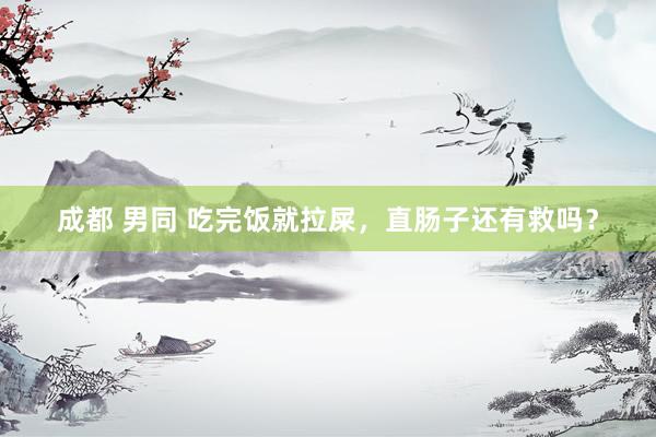 成都 男同 吃完饭就拉屎，直肠子还有救吗？